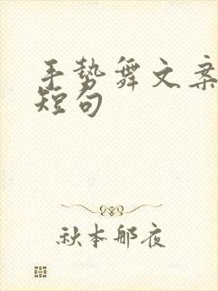 手势舞文案最火短句