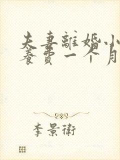 夫妻离婚小孩抚养费一个月多少钱