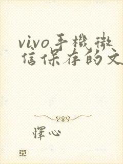 vivo手机微信保存的文件在哪里