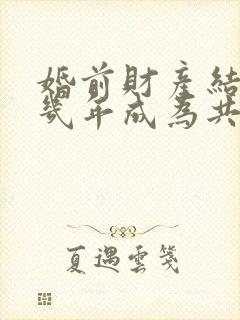 婚前财产结婚后几年成为共同财产