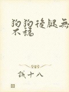 狗狗后腿无力站不稳