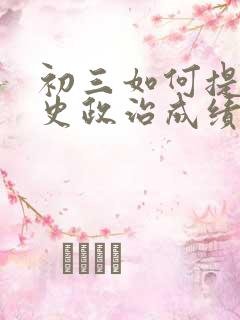 初三如何提高历史政治成绩