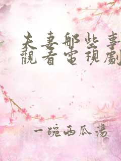 夫妻那些事免费观看电视剧全集