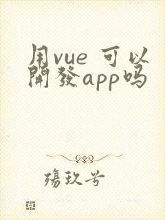 用vue 可以开发app吗