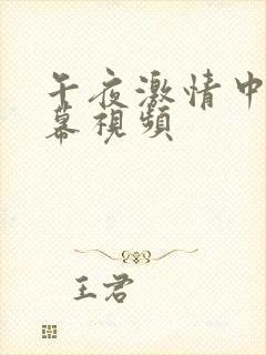 午夜激情中文字幕视频