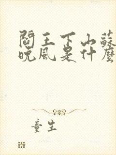 阎王下山苏文陆晚风是什么小说