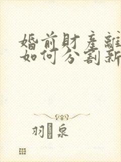 婚前财产离婚后如何分割新婚姻法