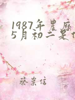 1987年农历5月初二是什么星座