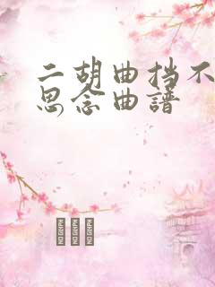 二胡曲挡不住的思念曲谱