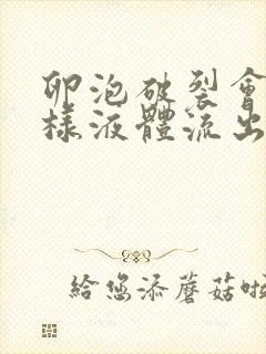 卵泡破裂会有水样液体流出