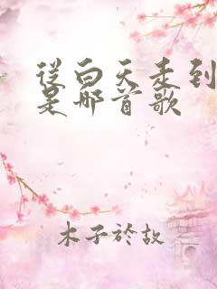 从白天走到黑夜是哪首歌