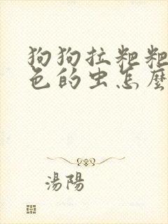 狗狗拉粑粑有白色的虫怎么办