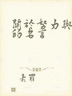 关于努力与坚持的名言