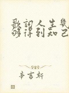 歌词人生几何能够得到知己