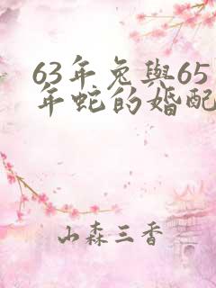 63年兔与65年蛇的婚配