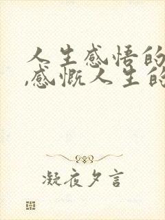 人生感悟的句子,感慨人生的句子