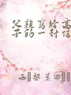 父亲写给高中儿子的一封信