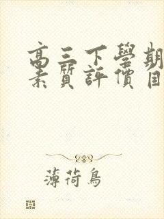 高三下学期综合素质评价自我评价