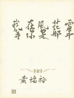 我在风花雪月里等你是哪年的小说