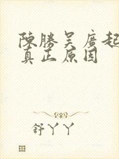 陈胜吴广起义的真正原因