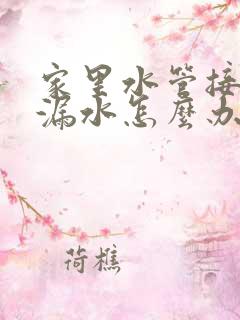 家里水管接口处漏水怎么办