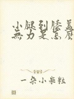 小腿到膝盖酸软无力是怎么回事