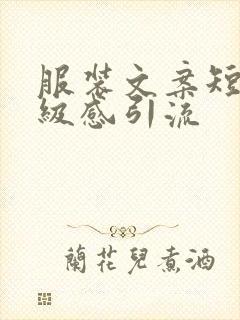 服装文案短句高级感引流