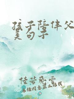 孩子陪伴父母唯美句子