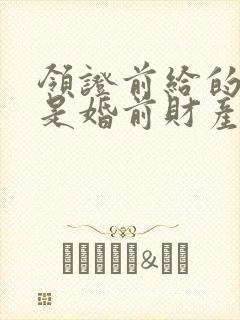 领证前给的彩礼是婚前财产吗