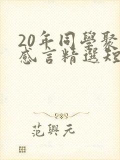 20年同学聚会感言精选短句