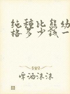 纯种比熊幼犬价格多少钱一只