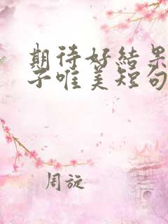 期待好结果的句子唯美短句