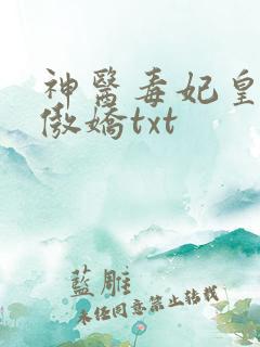神医毒妃皇叔太傲娇txt