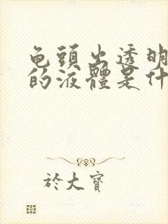 龟头出透明黏黏的液体是什么