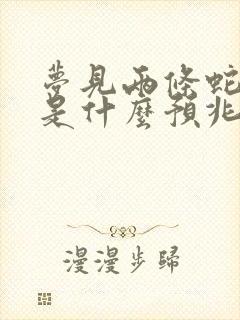 梦见两条蛇咬人是什么预兆