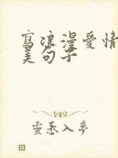 写浪漫爱情的唯美句子