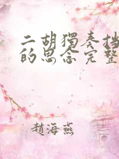 二胡独奏挡不住的思念完整版