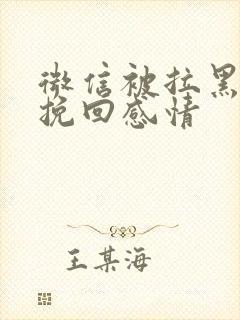 微信被拉黑如何挽回感情