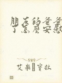 朋友的爸爸过世了怎么安慰他