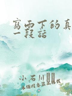 写雨下的真大的一段话