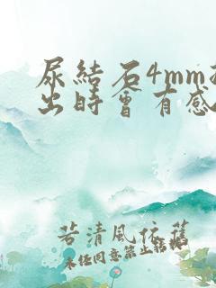 尿结石4mm排出时会有感觉吗