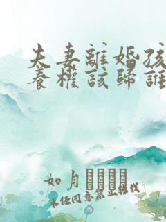 夫妻离婚孩子抚养权该归谁