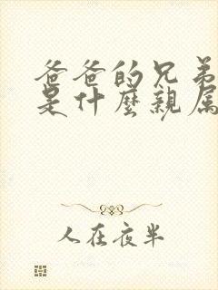 爸爸的兄弟和我是什么亲属关系