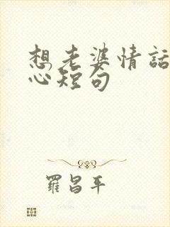 想老婆情话最暖心短句