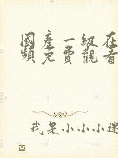 国产一级在线视频免费观看