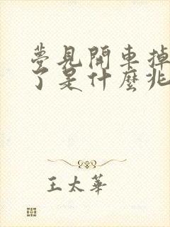 梦见开车掉水里了是什么兆头周公解梦