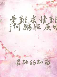 爱难求情难断dj何鹏版原唱