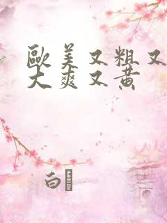 欧美又粗又猛又大爽又黄