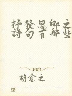 抒发思乡之情的诗句有哪些