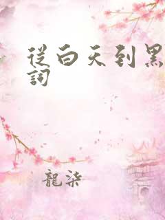 从白天到黑夜歌词